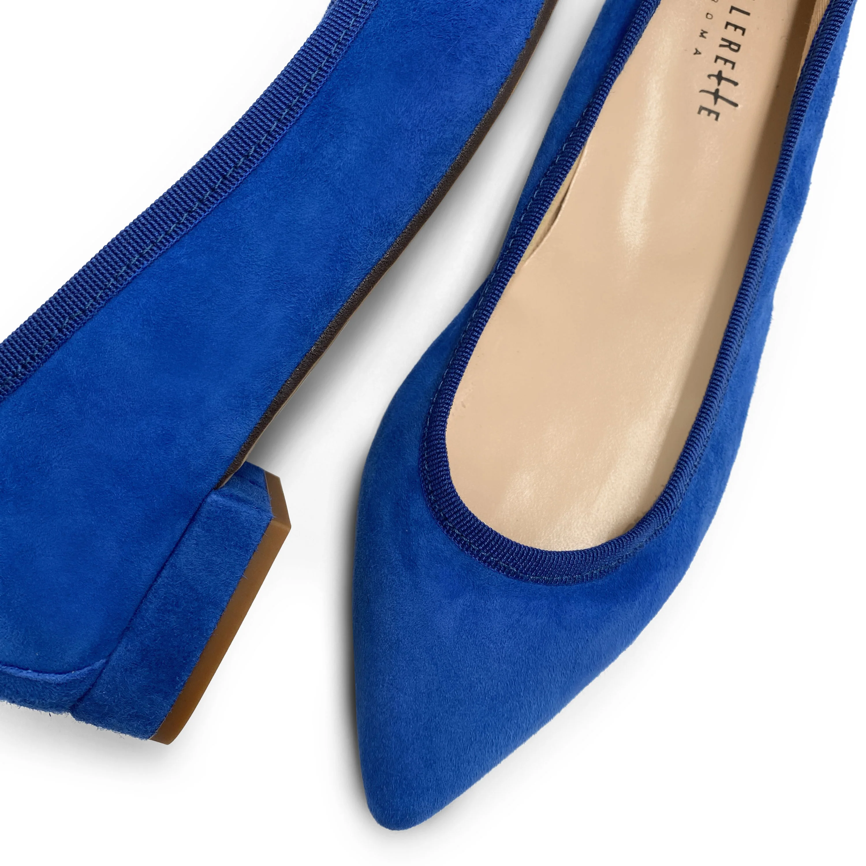 Ballerine a punta blu elettrico in camoscio - Image 3
