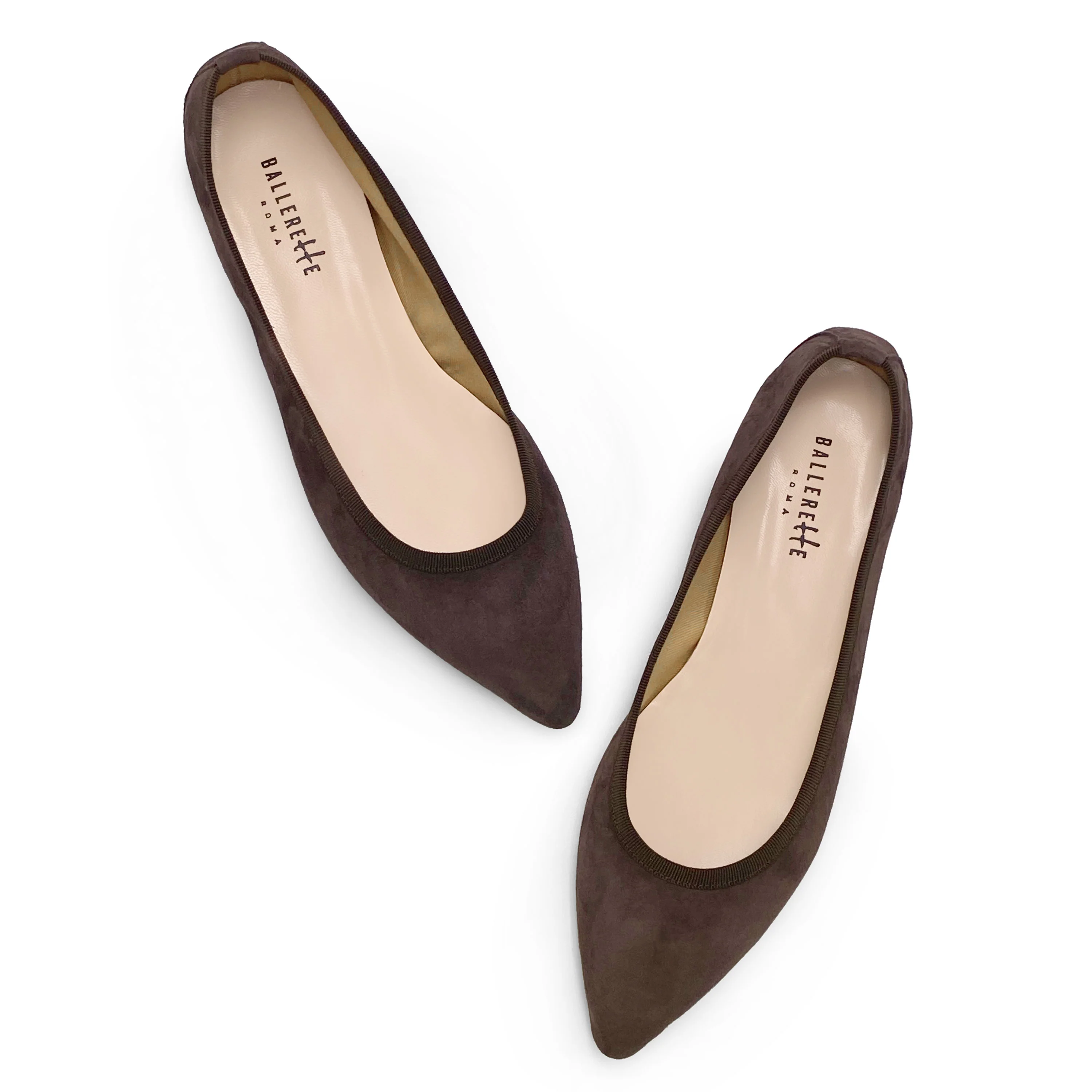 Ballerine a punta marroni in camoscio - Image 4