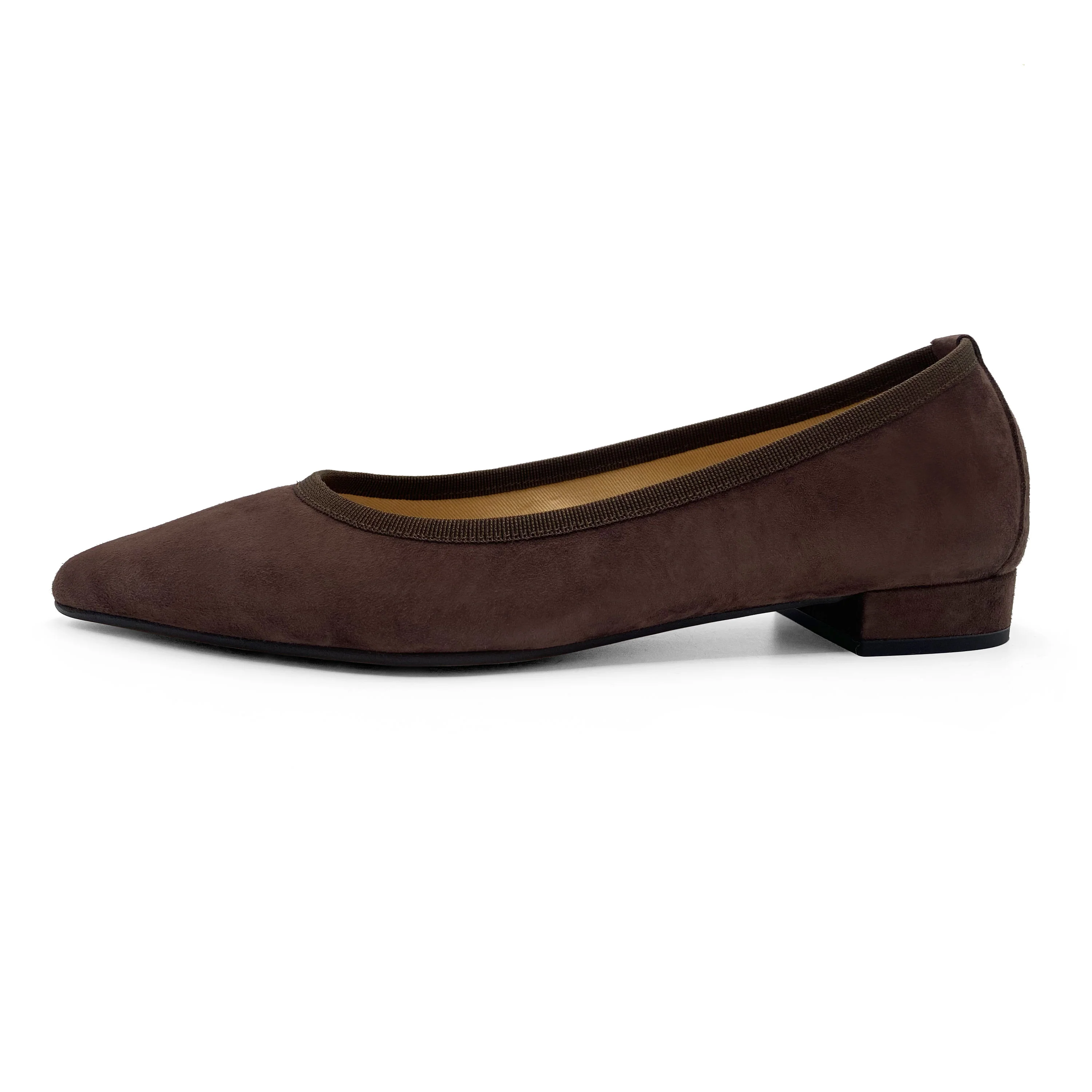Ballerine a punta marroni in camoscio - Image 5