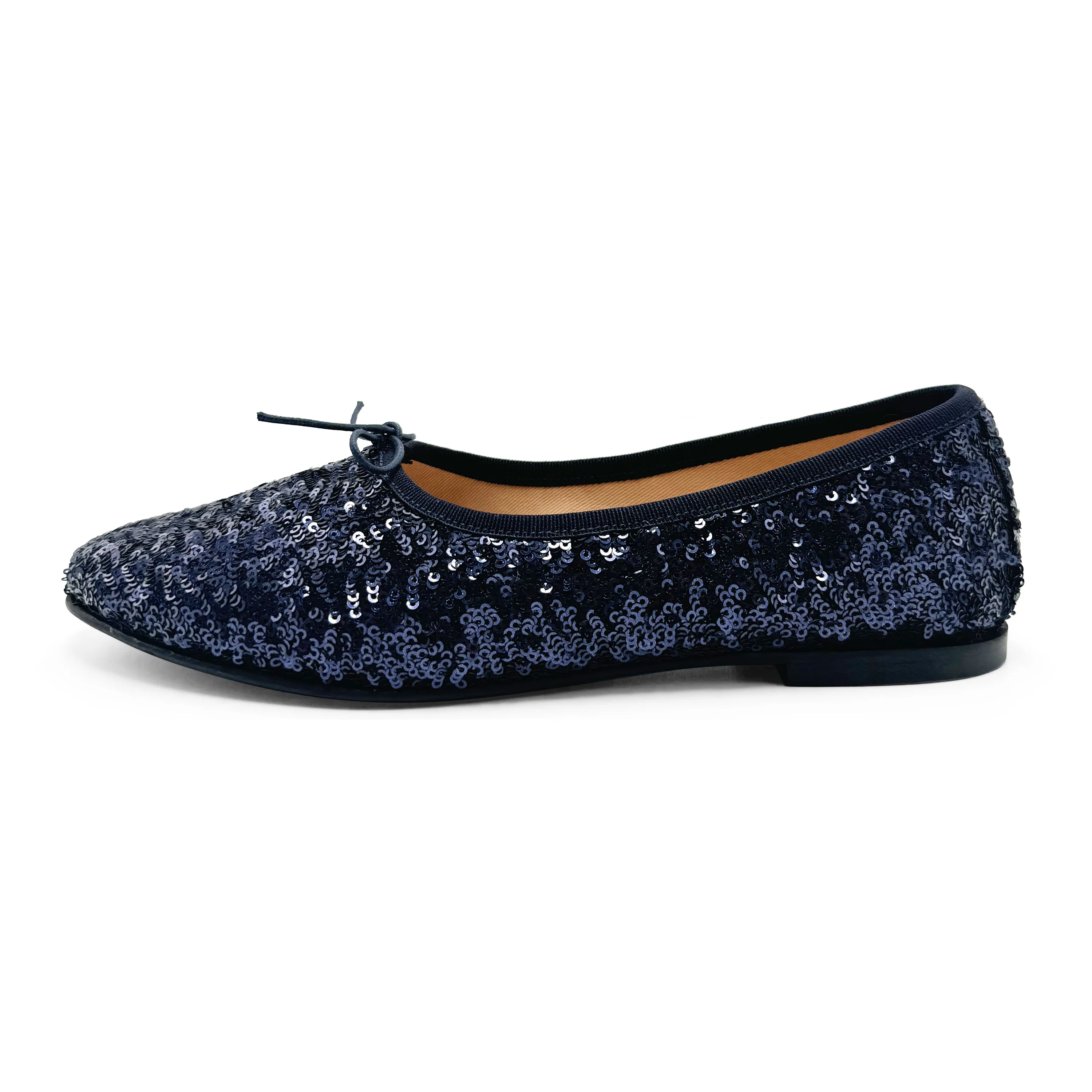 Ballerine accollate con paillettes blu - Image 3