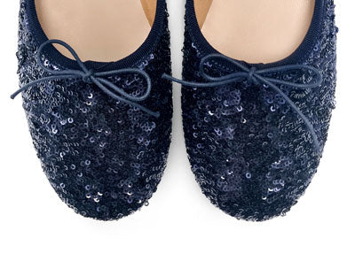 Ballerine accollate con paillettes blu - Image 5