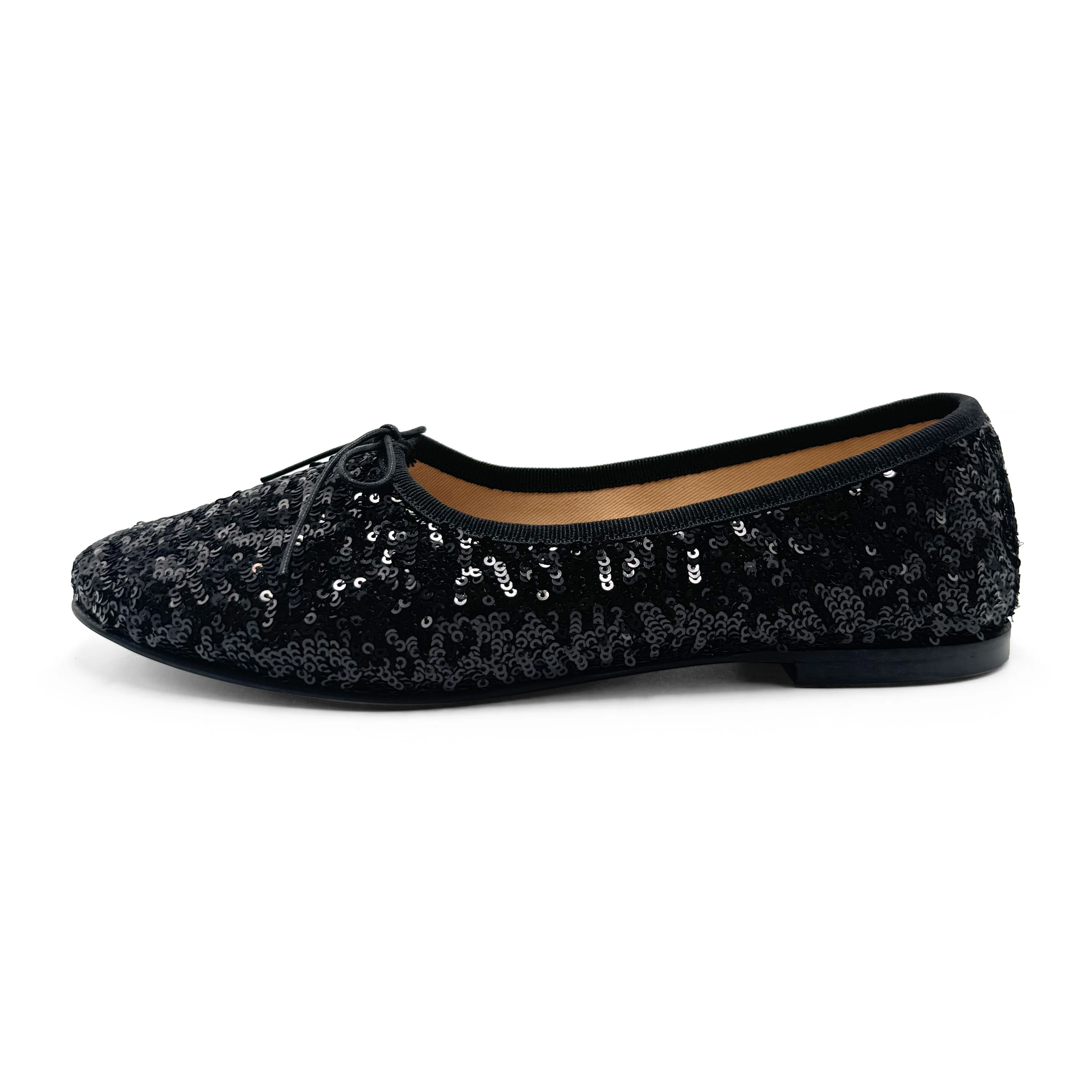 Ballerine accollate con paillettes nere - Image 3
