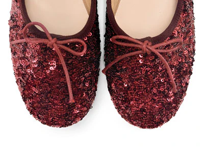 Ballerine accollate con paillettes rosse bordeaux - Image 5