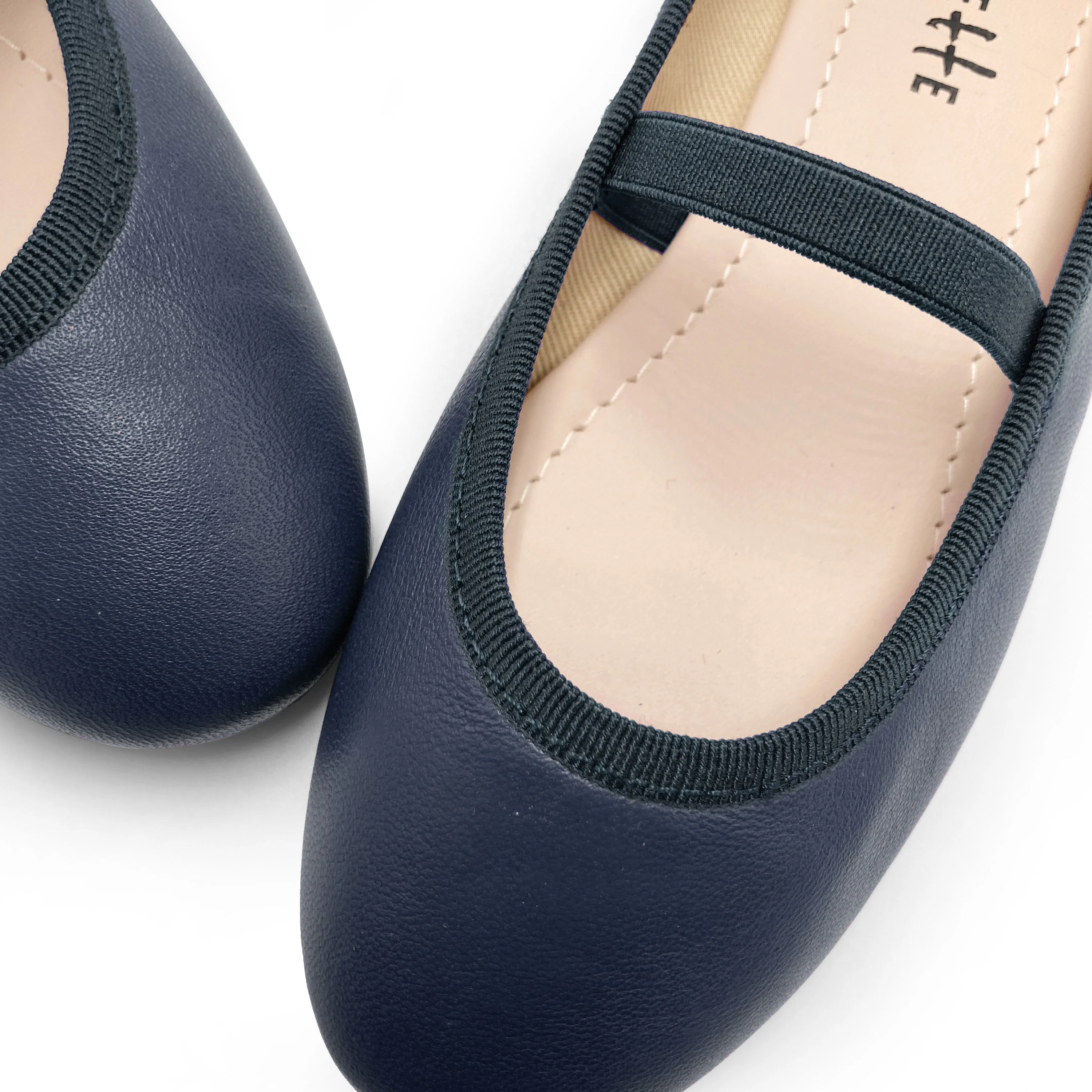 Ballerine bambina blu in pelle con elastico - Image 3