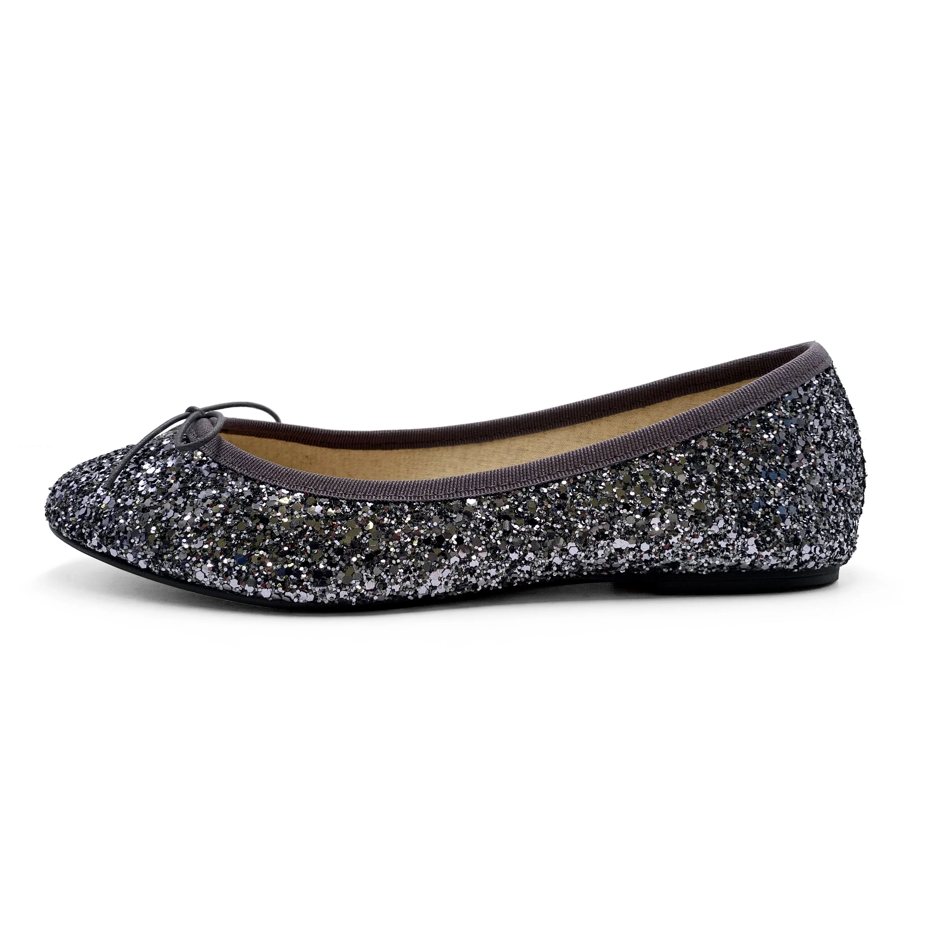 TT GO GREEN Collection - Ballerine glitterate ferro in tessuto ECO - Image 6