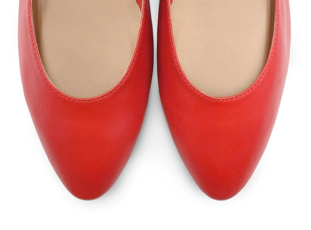 Ballerine Mary Jane rosse corallo con cinturini - Image 5