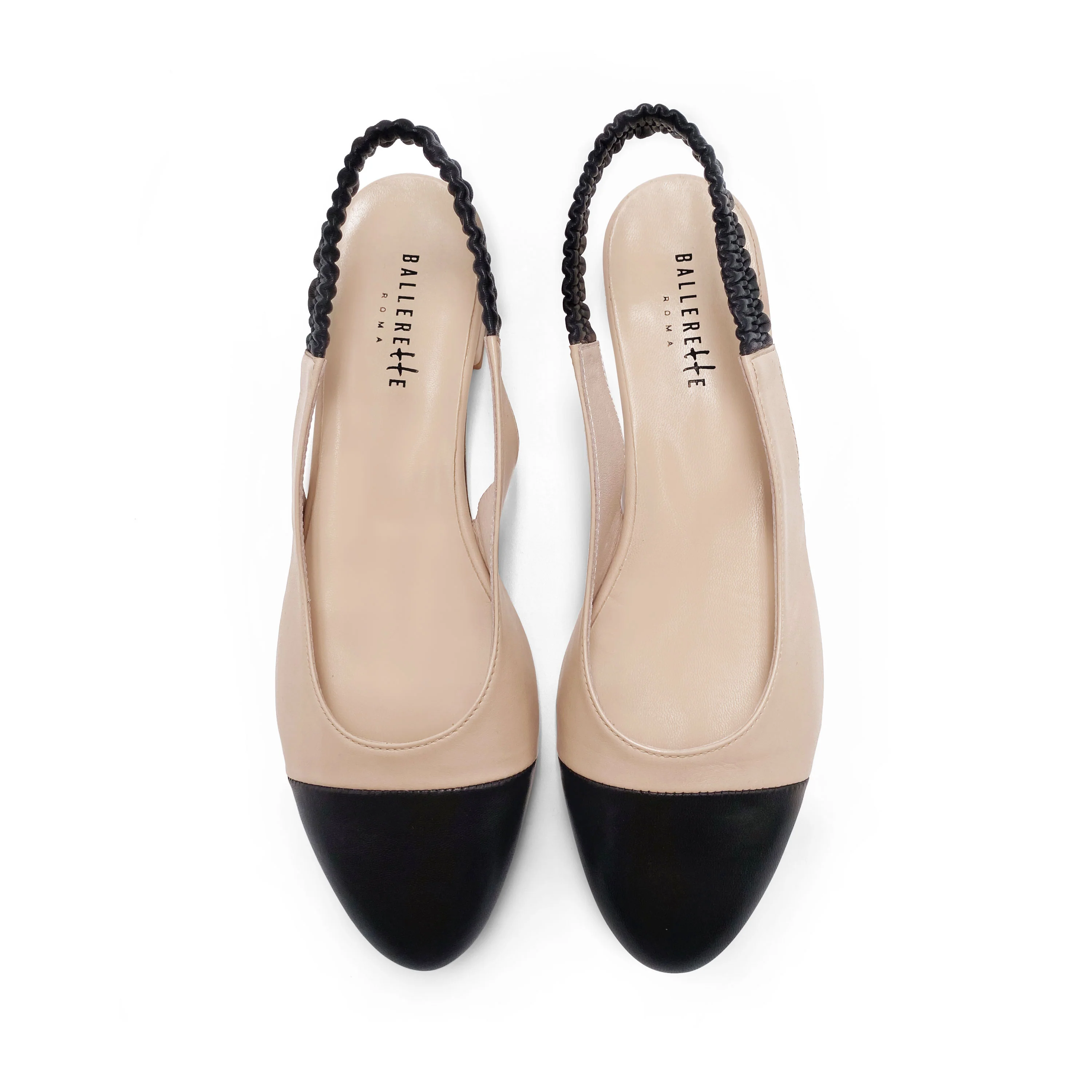 Ballerine slingback in pelle cipria e nere - Image 4