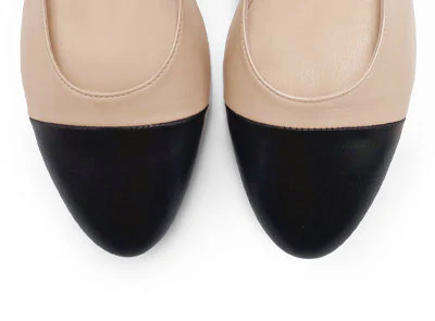 Ballerine slingback in pelle cipria e nere - Image 5