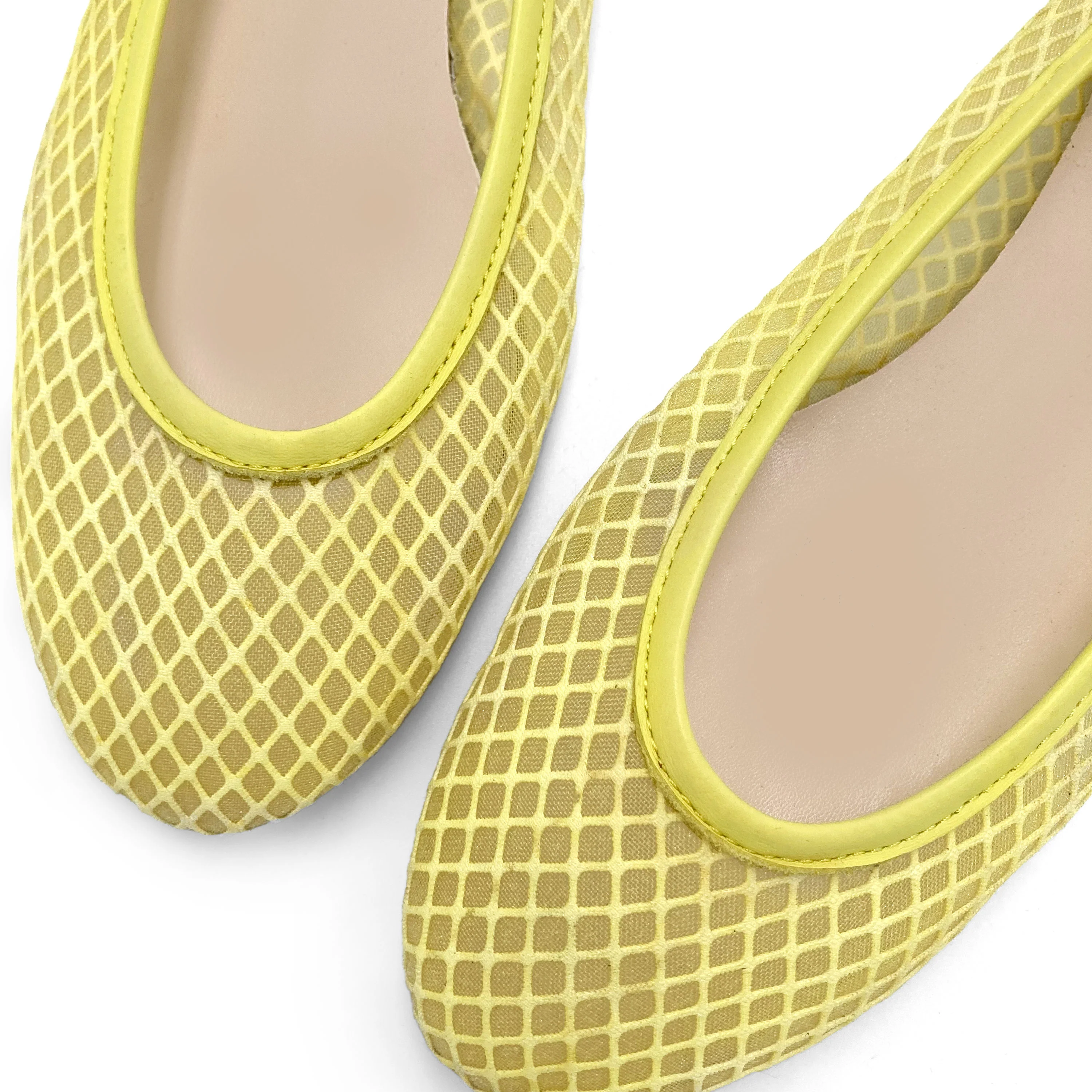 TT GO GREEN Collection - Ballerine trasparenti gialle in tessuto ECO mesh e rete - Image 4
