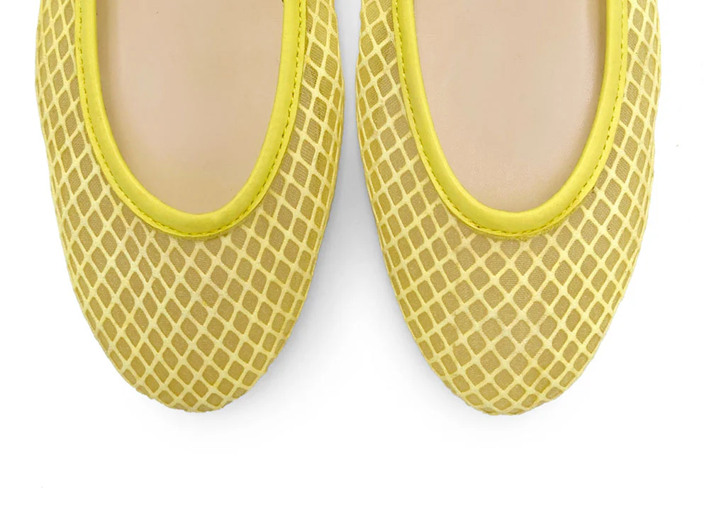 TT GO GREEN Collection - Ballerine trasparenti gialle in tessuto ECO mesh e rete - Image 5
