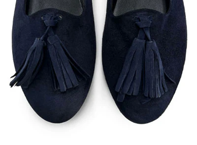 Mocassini donna blu con nappine - Image 5