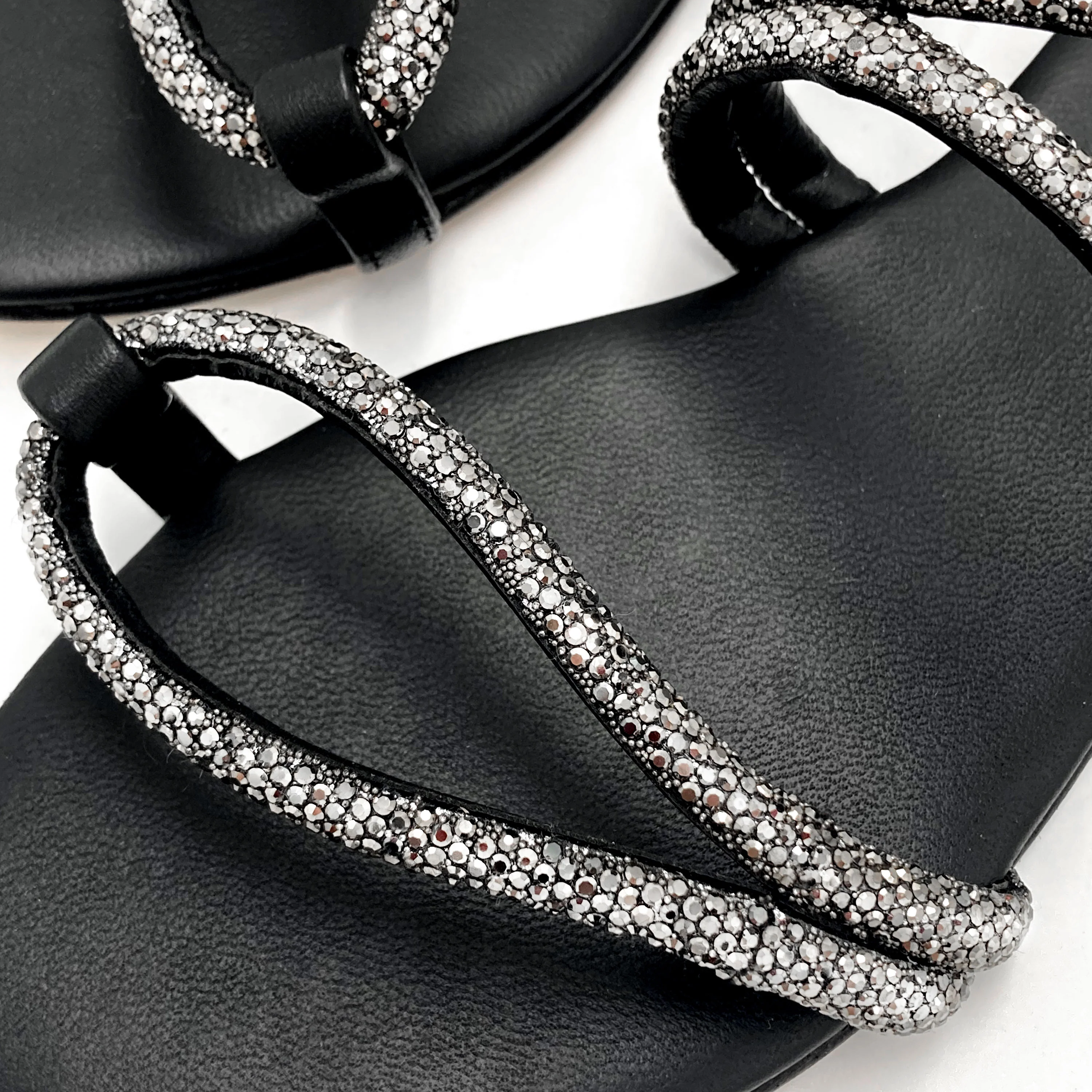 Sandali gioiello da sera in strass argentati - Image 3