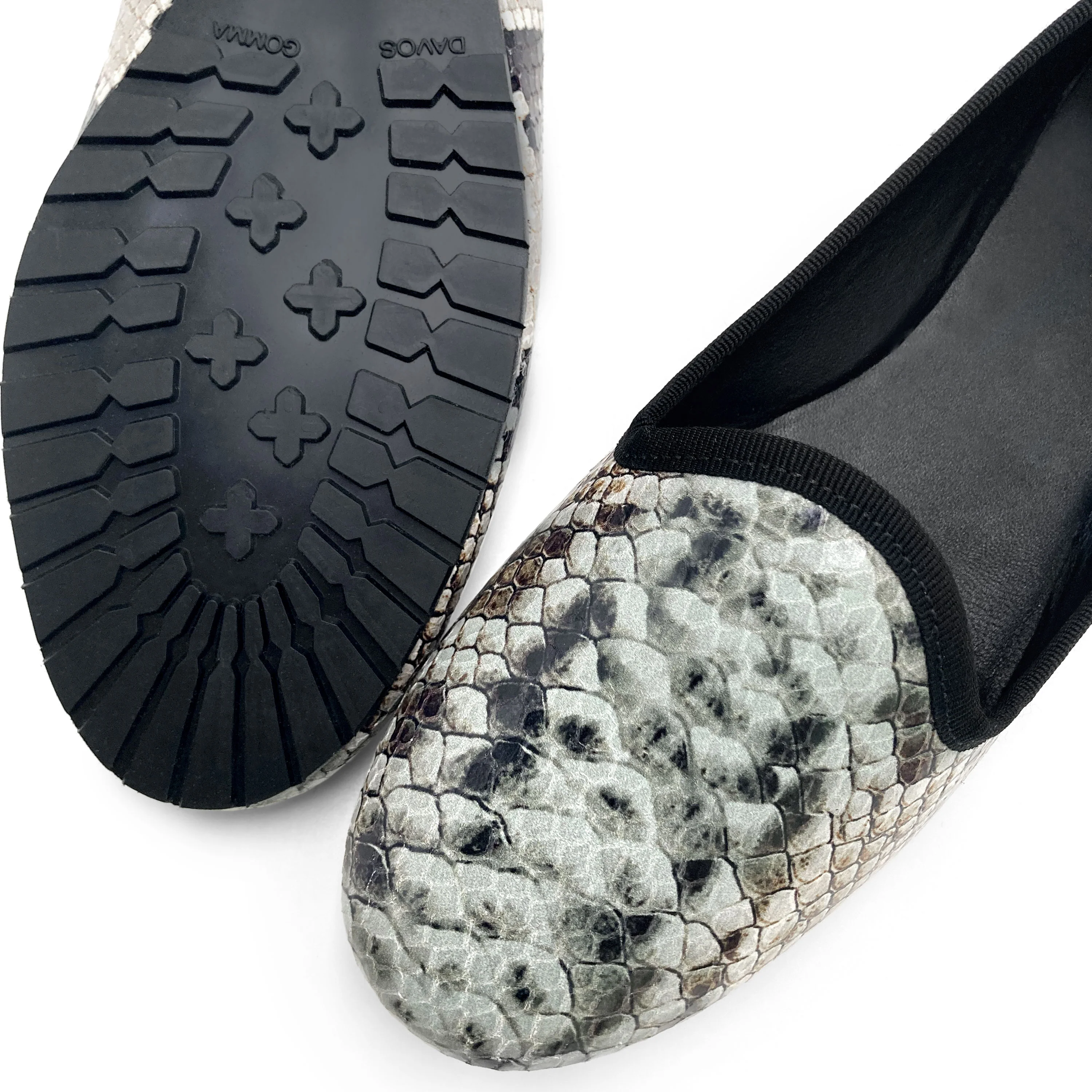 Slippers donna animalier pitonate in pelle - Image 3