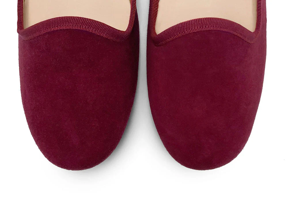 Slippers donna in camoscio bordeaux - Image 5