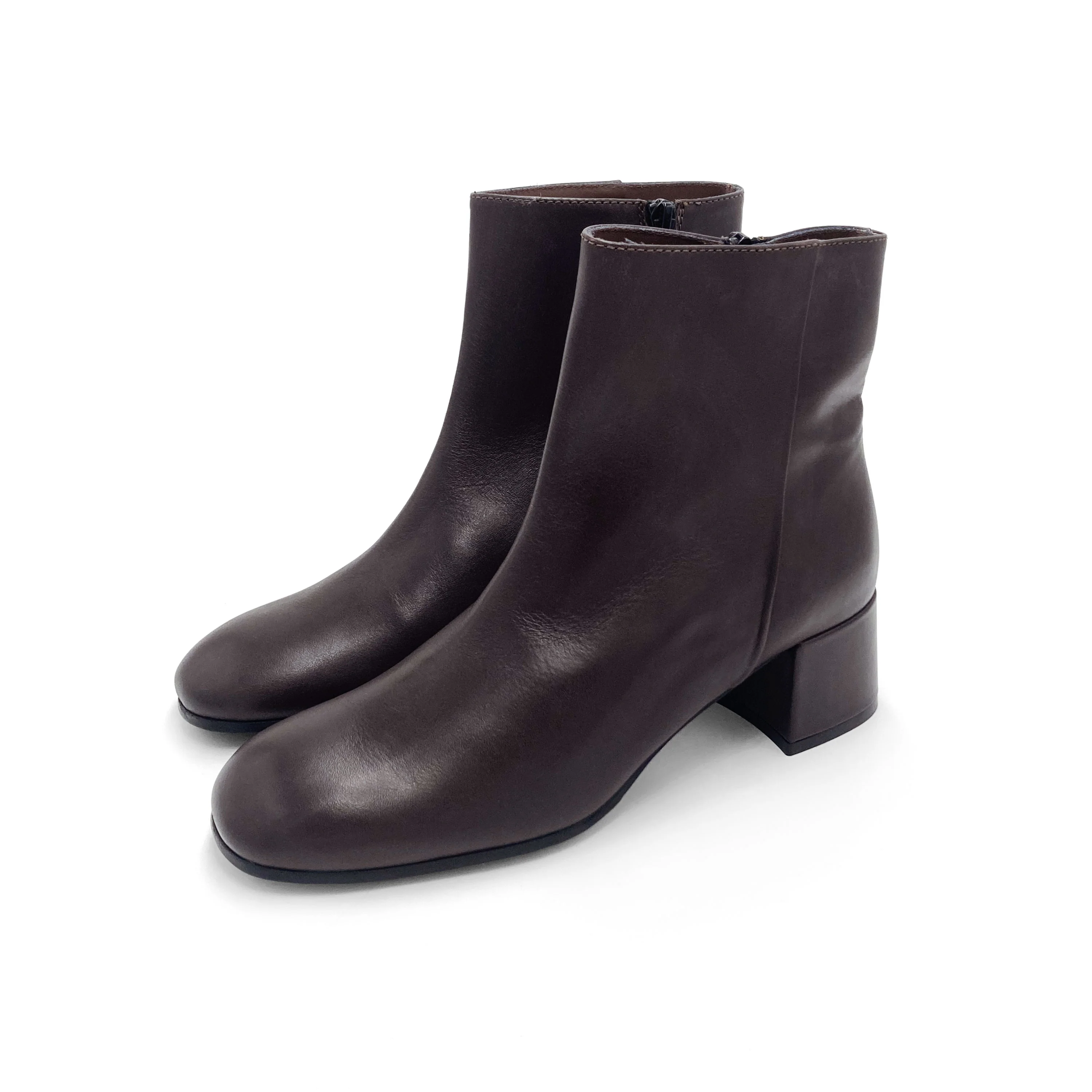 Stivaletti marroni comodi alla caviglia con tacco - Image 5