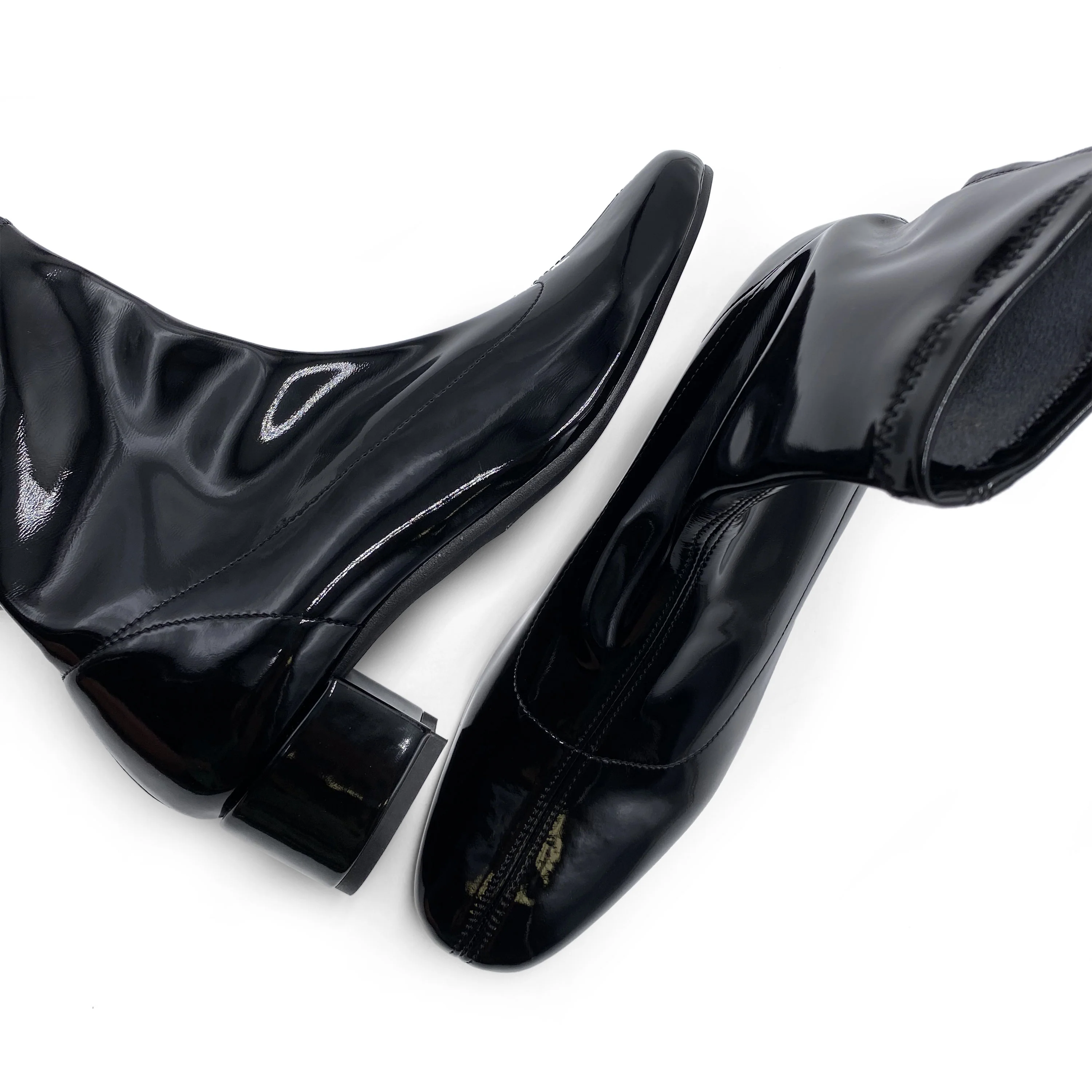 Stivaletti neri in vernice a calza elasticizzata - Image 4