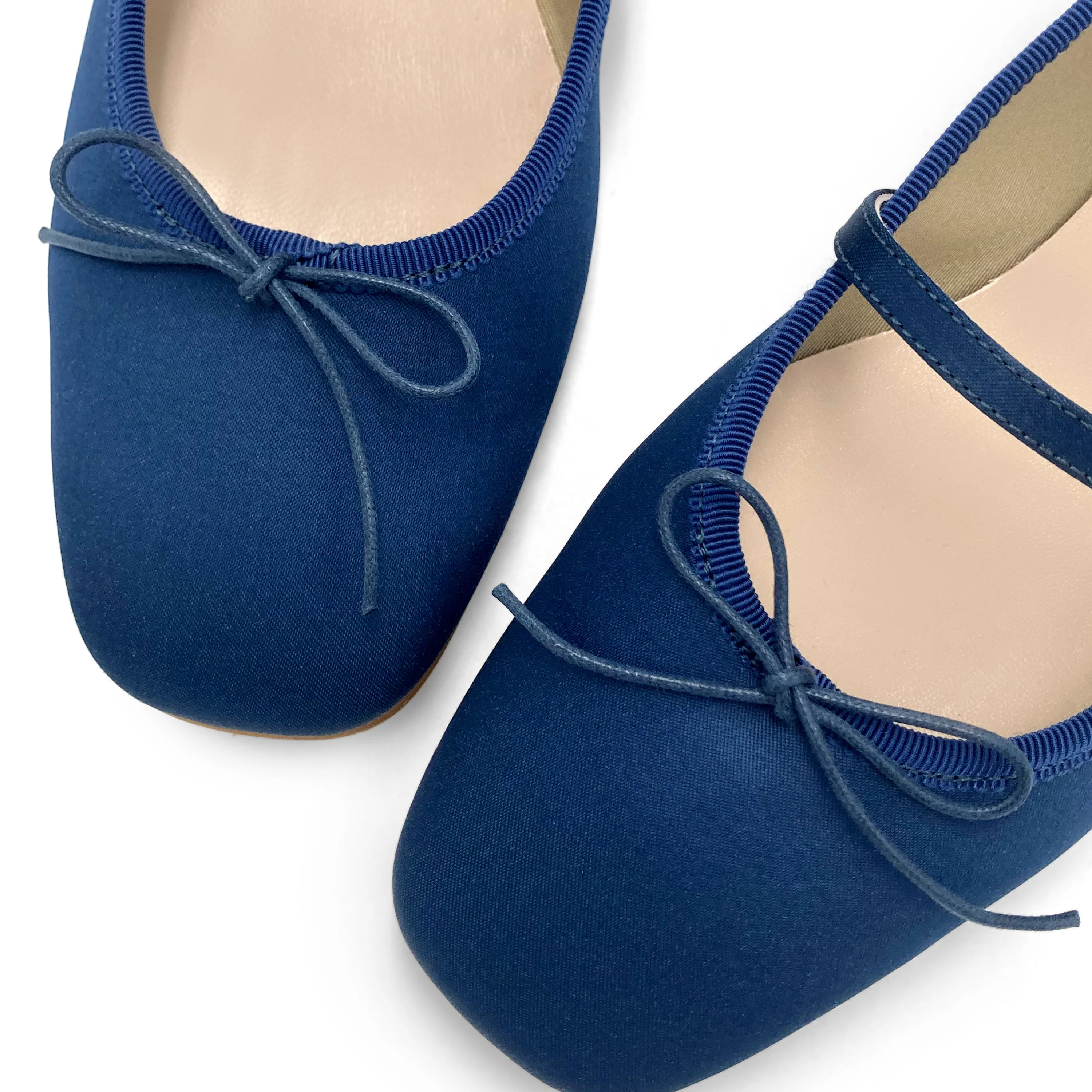 TT GO GREEN Collection - Ballerine Mary Jane blu in raso ECO - Image 3