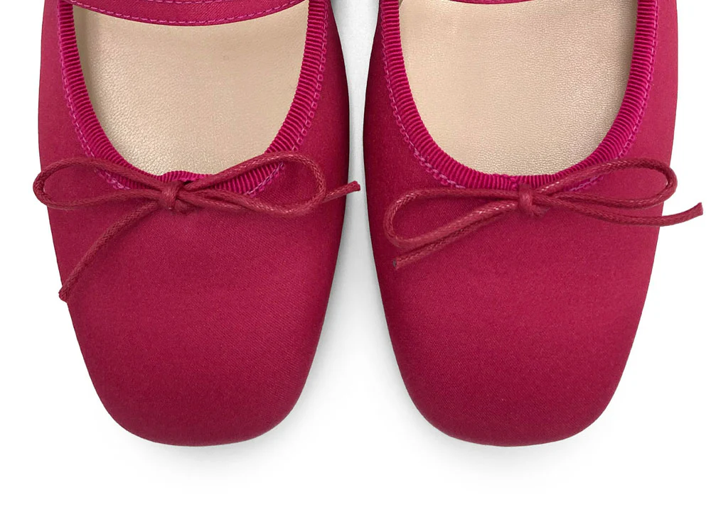 TT Go Green Collection - Ballerine Mary Jane fucsia in raso eco - Image 5
