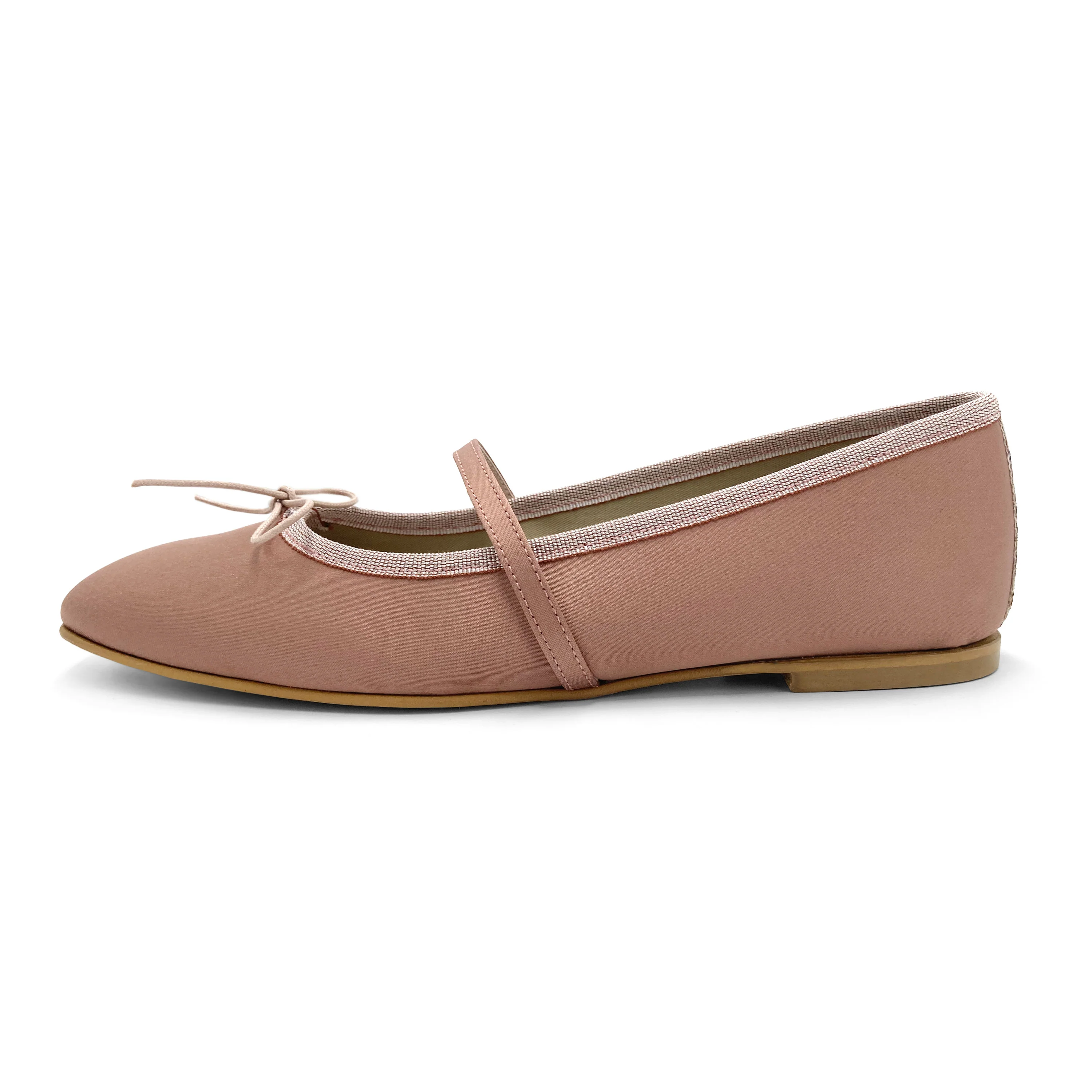 TT GO GREEN Collection - Ballerine Mary Jane rosa antico in raso ECO - Image 4