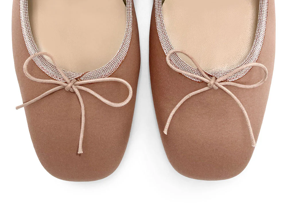 TT GO GREEN Collection - Ballerine Mary Jane rosa antico in raso ECO - Image 6